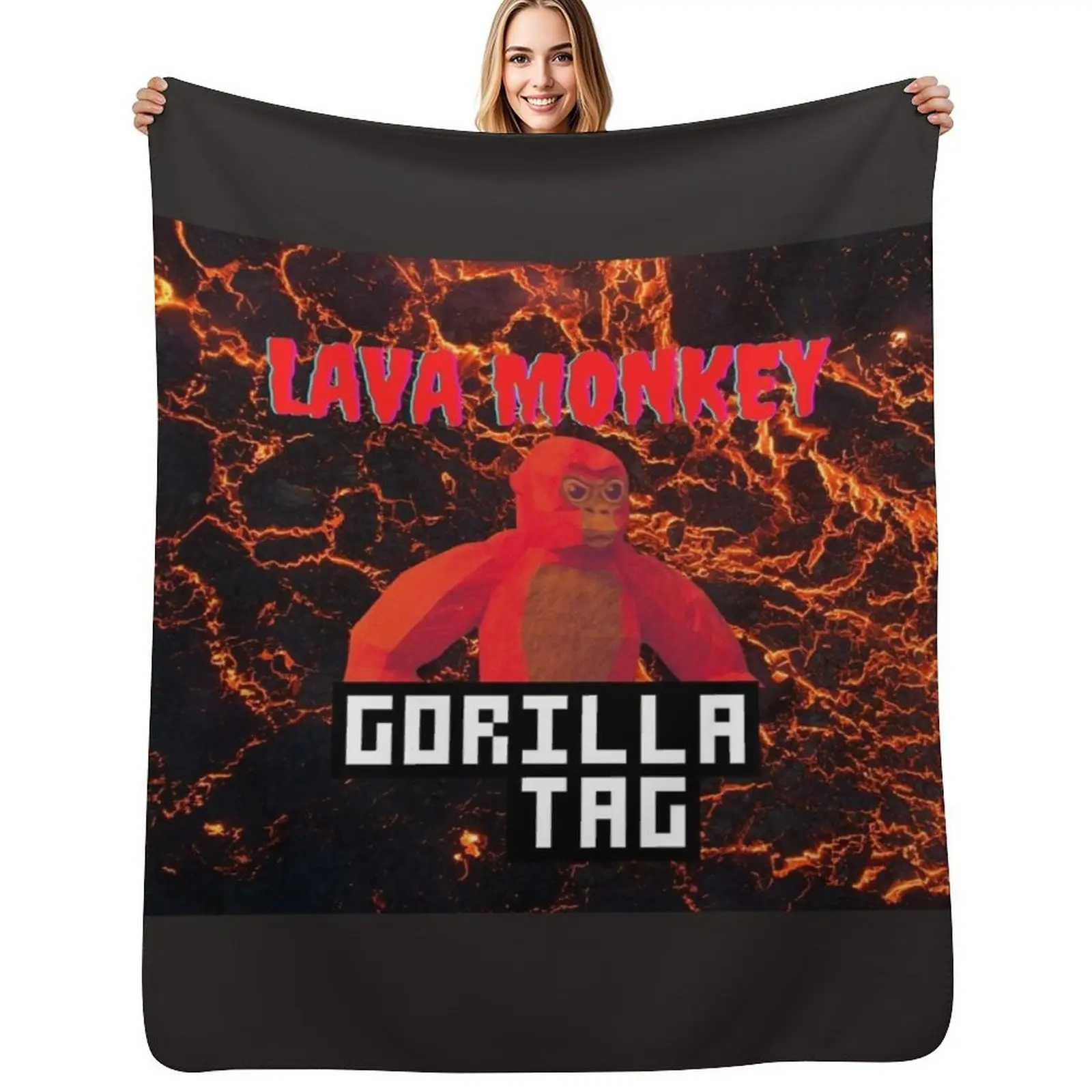 

Gorilla Tag, LAVA Monkey! Throw Blanket Retros Luxury Designer Furry blankets and throws Blankets