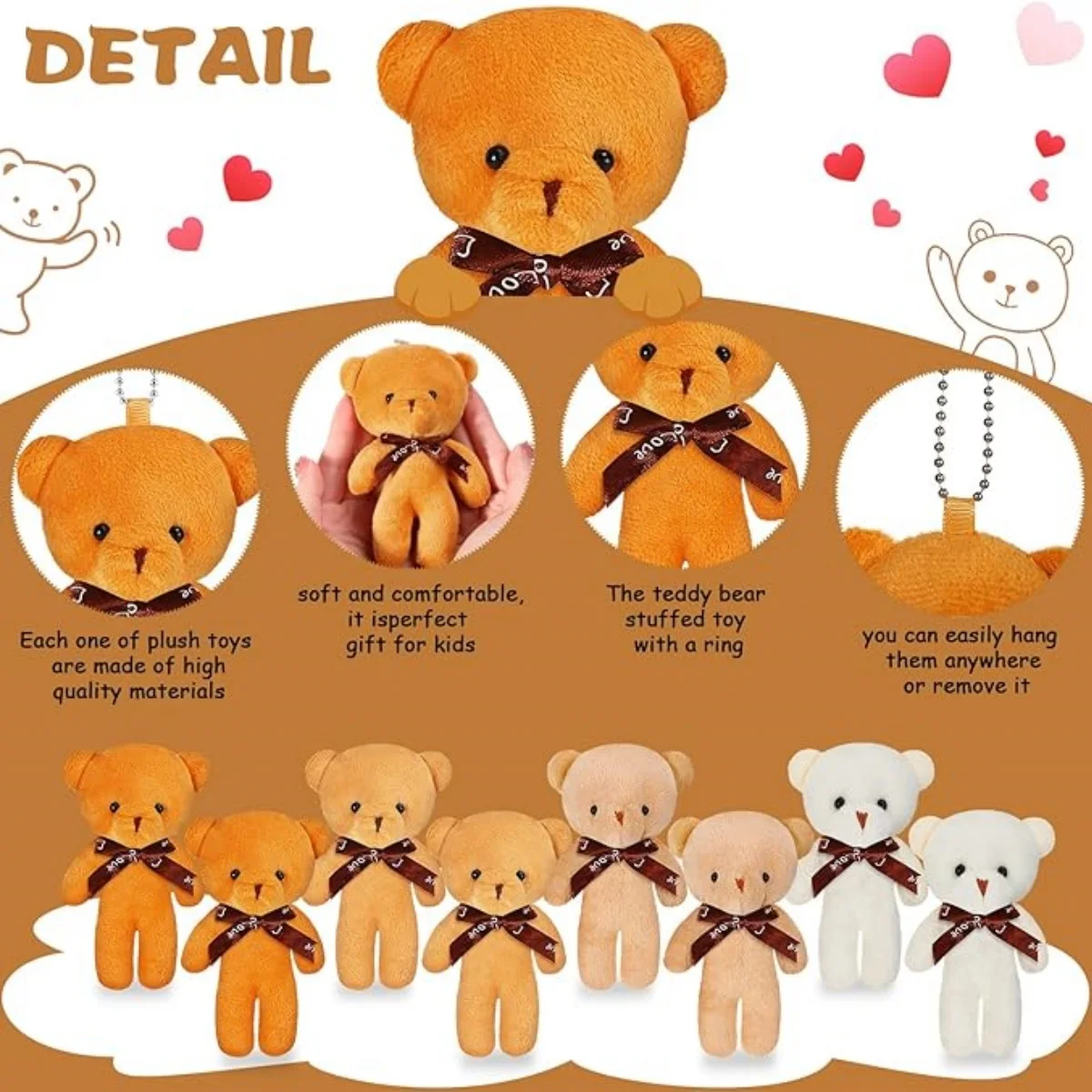 12-120 قطعة المفاتيح دمية دب صغيرة السائبة استحمام الطفل الزفاف هدية عيد ميلاد عيد الميلاد ديكور المنزل حفلة لصالح للضيوف
