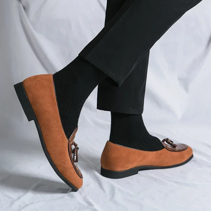 Men Loafers Tassel Business Men Shoes Black Brown Pu Shoes for Men with  Size 38-48 Mens Dress Shoes