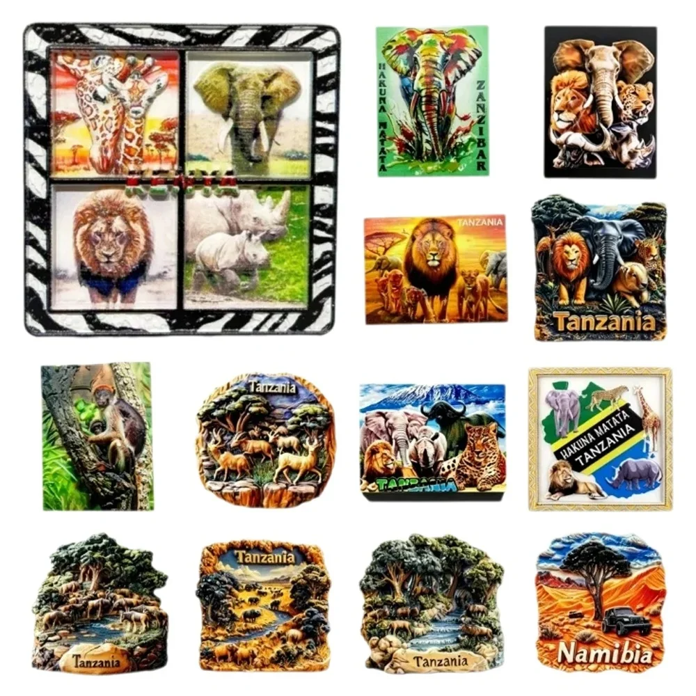 Imán de Resina 3D de África, Tanzania, Kenia, Namibia, Zanzíbar, Recuerdo de Viaje, Decoración para el Hogar, Colección de Pegatinas