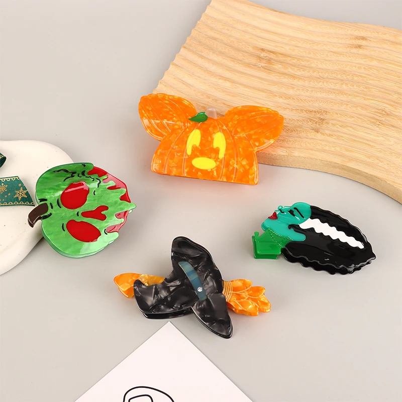 패션 만화 할로윈 헤어 클로 클립, 호박 마술 모자, 독 애플 공포 게 헤어 클립, 재미있는 헤어 액세서리