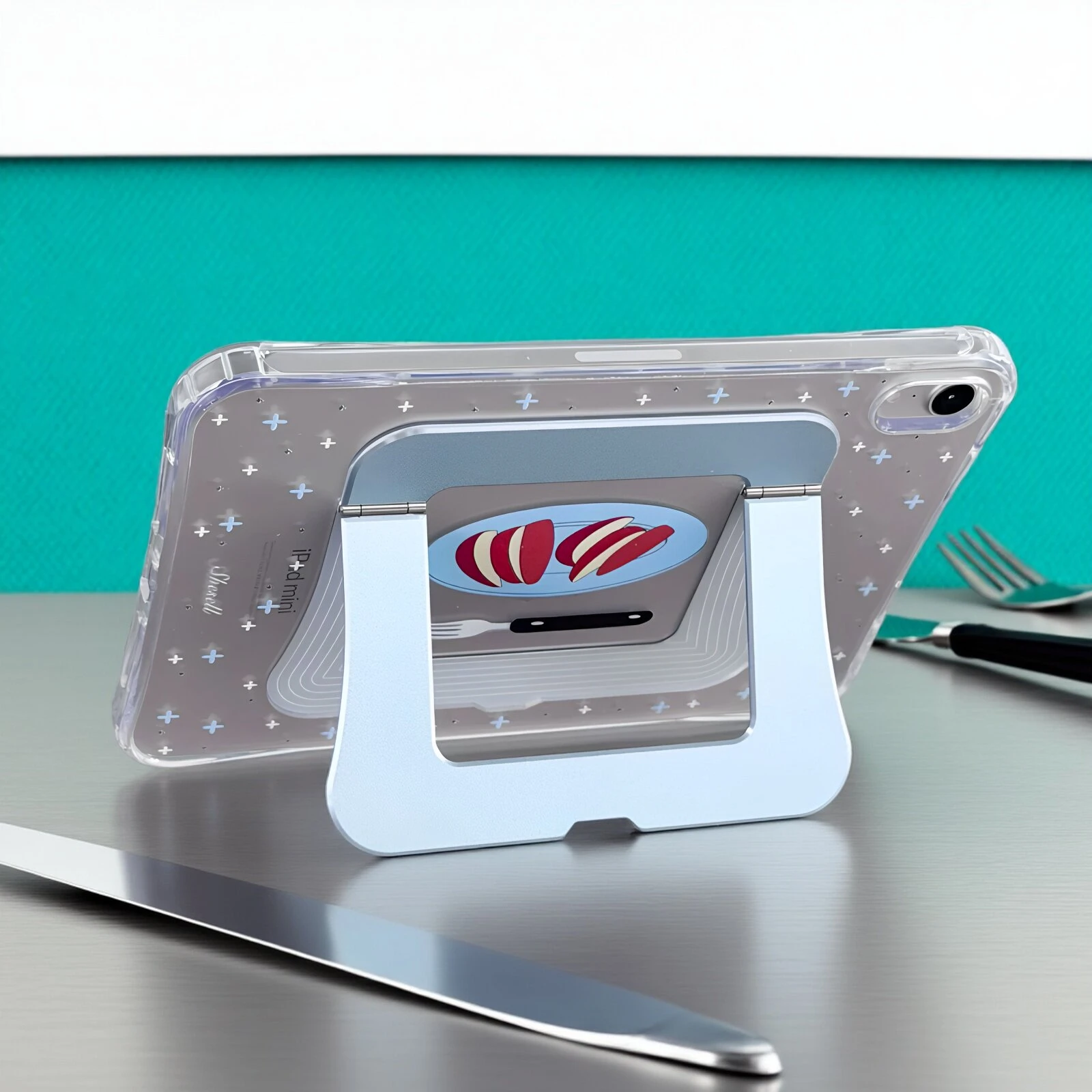 Fruit Plate Foldable Stand Cover For iPad Pro 13 11th M5 M4 12.9 A16 11 12th Air 5 7 8 M2 M3 Mini Tablet Clear Shockproof Case