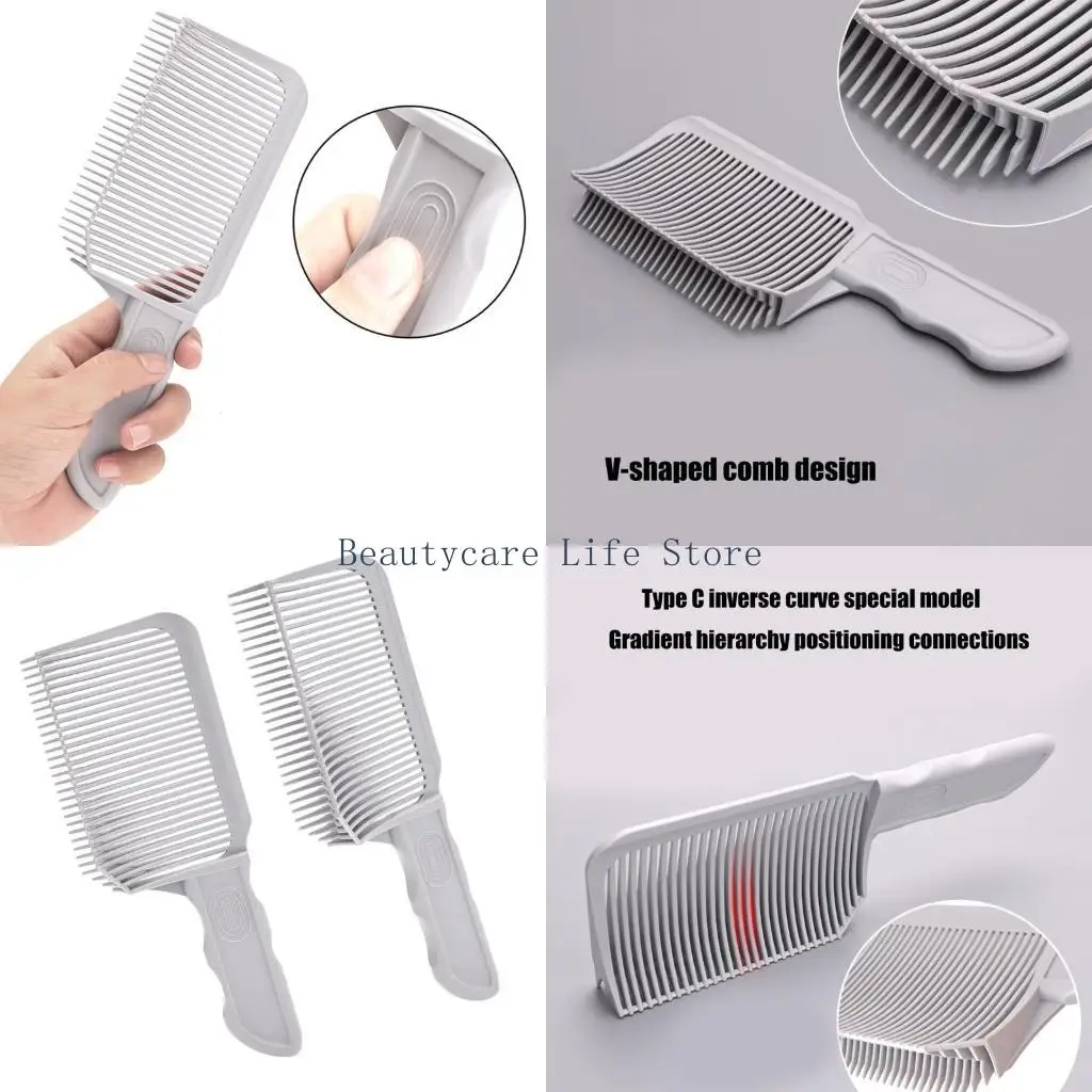 652C Practical Hairdresser Styling Tools 2Pcs Fade Combs for Men Curved Haircut Comb Haircut Combs Hairdresser Styling Tools