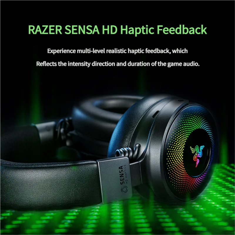 سماعة الألعاب اللاسلكية Razer Kraken V4 Pro 2.4 جيجا هرتز سماعة لاسلكية تعمل بالبلوتوث USB 3.5 ملم ميكروفون واسع النطاق للغاية لأجهزة الكمبيوتر الشخصية وأجهزة Mac وPS5 والهواتف الذكية