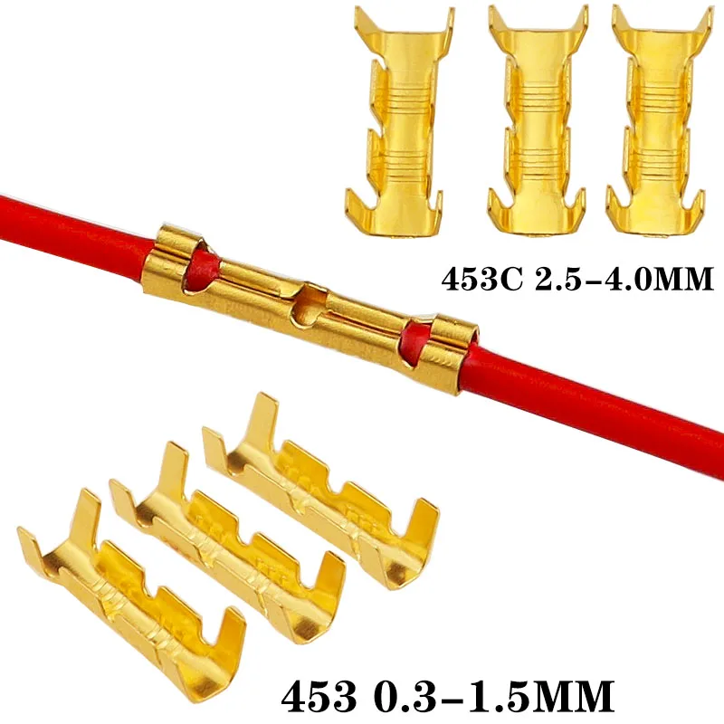 50pcs 453 453C U-shaped Terminal Wire Quick Terminal Small Tooth Fascia Terminal 0.5-1.5mm2  2.5-4.0mm2