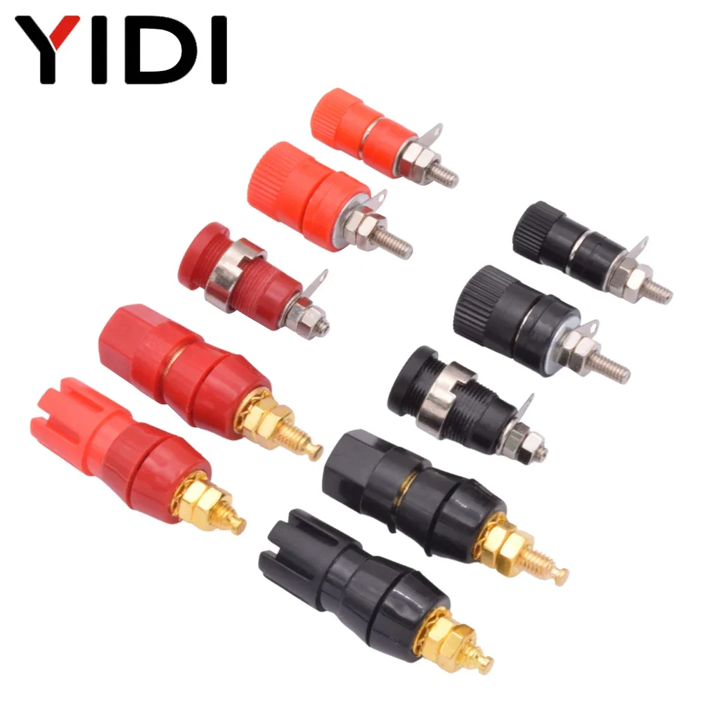 2 stücke Rot + Schwarz Audio Verstärker Lautsprecher Terminal Bananen Stecker 4mm Anzupassen Jack Buchse Binding Post Multimeter Test kabel Stecker