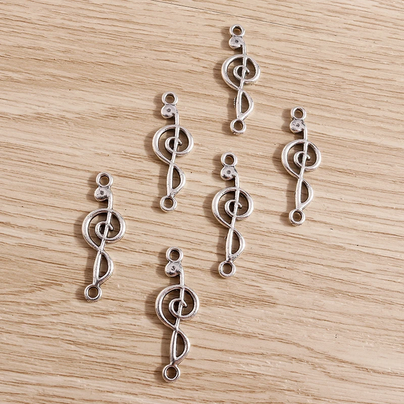 Tusember 30 Stück 10*29mm Legierungsanhänger, Metall-Musiknoten-Charms für Ohrringe, Halsketten, handgefertigte religiöse Schmuckherstellung, Zubehör – Detail 4