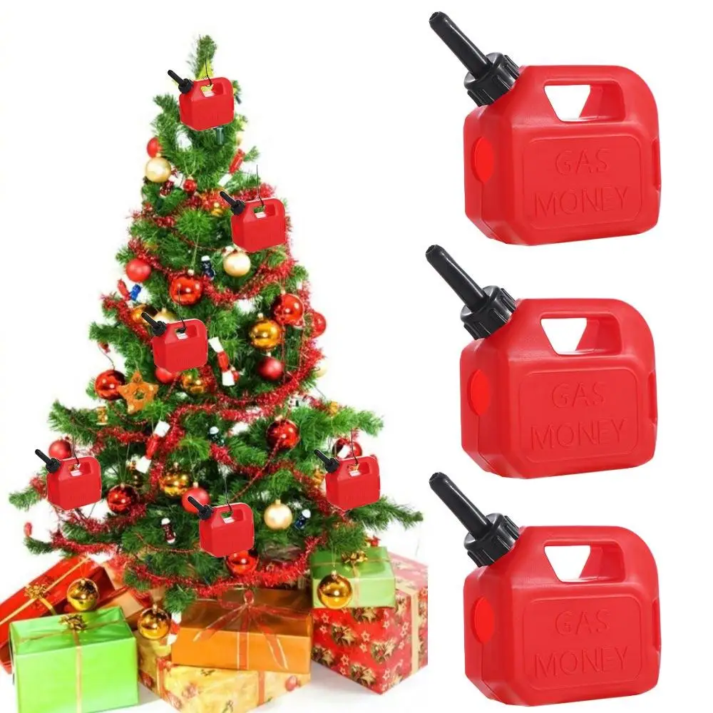 Decorative Christmas Tree Gas Can Ornament Red Mimi Christmas Gas Tank Pendant Hanging Plastic Gas Tank Saving Money Decoration