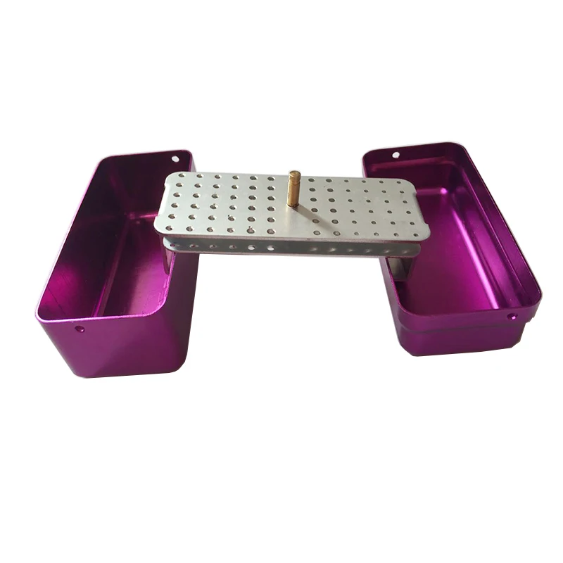 1pc Dental Disinfection Box 72 Holes Full Hole Endodontic Box Metal Box Diamond Bur Holder Autoclavable Sterilizer Case Burs