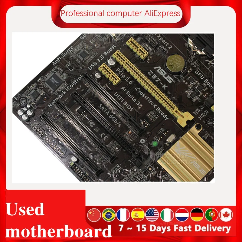 Para Asus Z87-K desktop placa-mãe z87 lga 1150 ddr3 32gb sata3 usb3.0 original usado mainboard