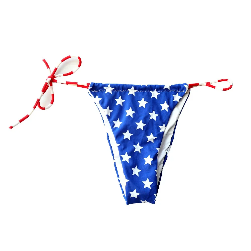 Zdjęcie 3: Kobiety bandaż t-back dół od bikini stringi seksowny strój kąpielowy stroje kąpielowe w stylu vintage bezczelny brazylijski Biquini damskie białe dół od bikini