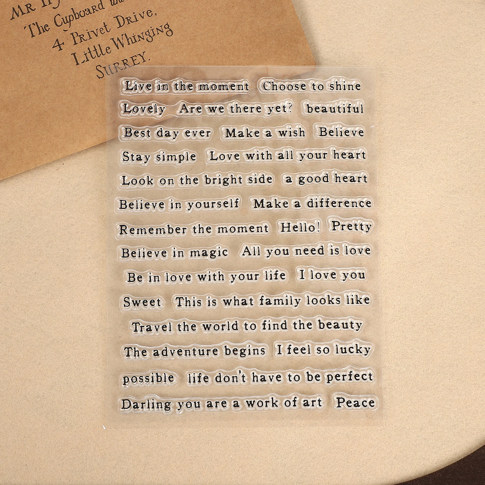 خمر النص الإنجليزي الجملة القصيرة المشهد سيليكون شفاف ختم الإبداعية DIY مجلة المواد كلية القرطاسية #1