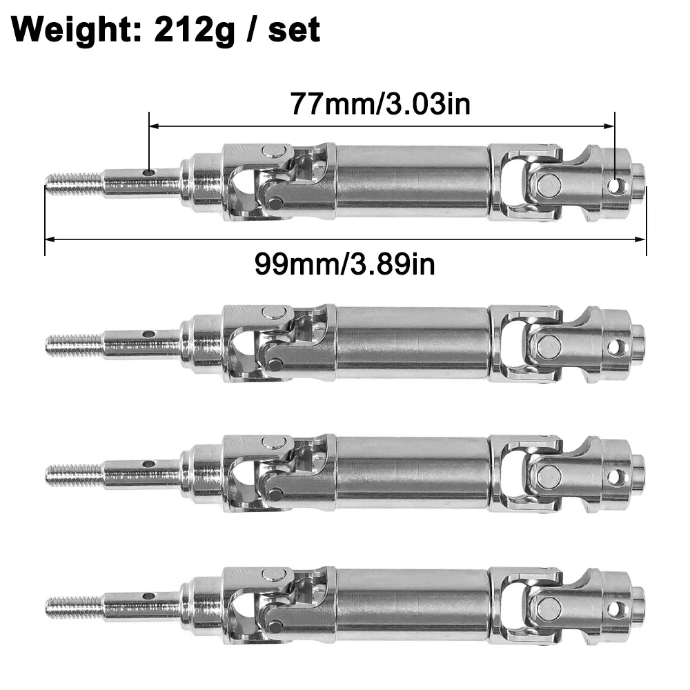 4Pcs Stainless Steel CVD Drive Shafts 99MM Accessories for 1/16 Trxs Mini XRT VXL-3s 108076-1 RC Car Upgrade Parts