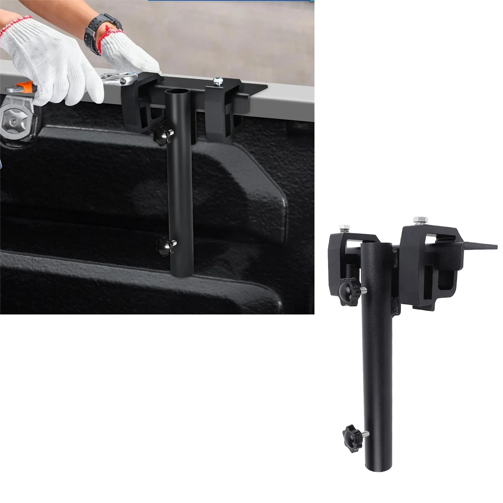 Side Flag Pole Mount Kit Versatile Rusting Proof Hitch Flagpole Mount High Strength Easy Installation with 2 Knob Screws for RV