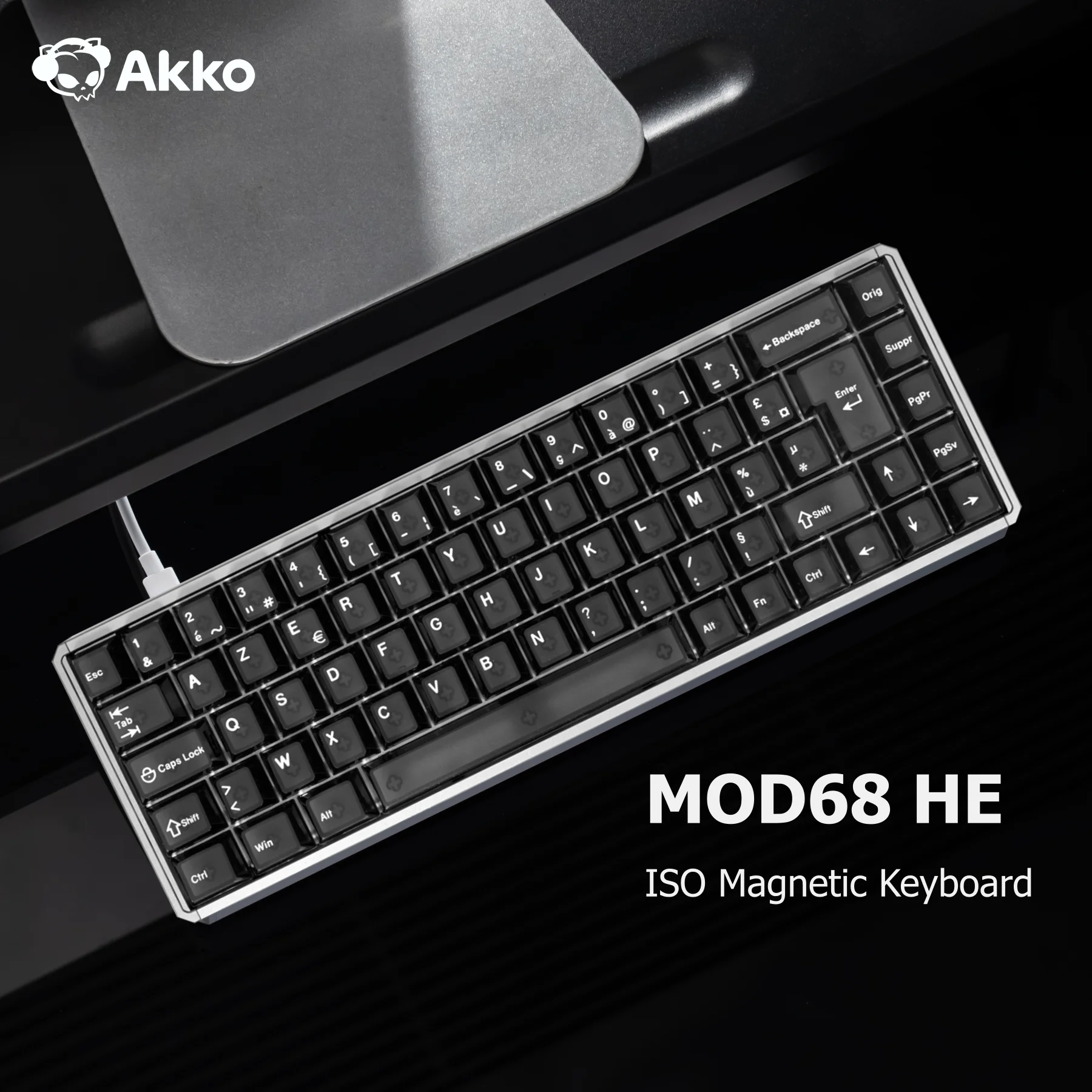 Akko MOD68 HE Magnetic Switch Keyboard 65% ISO UK/DE/FR Layout Rapid Trigger 0.005mm 8K ARGB Custom Gaming Mechanical Keyboard