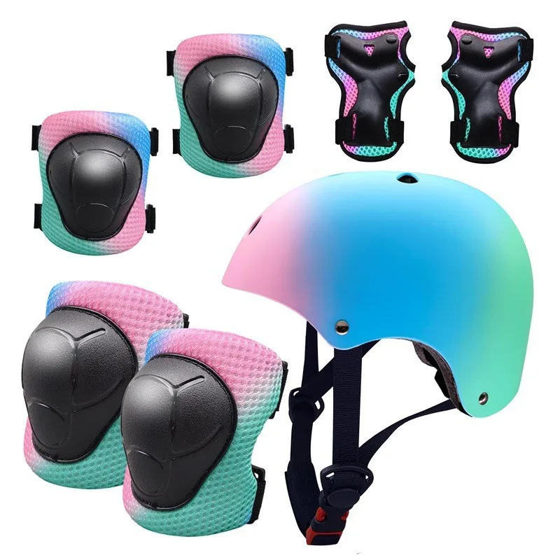 

Kids Bike Helmet Set, Adjustable Helmet for Ages 5+ Boys Girls, Toddler Helmet Pad Set with Knee And Elbow Pads for Bike