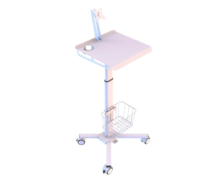 

All In One Height Adjustable Industrial Laboratory Medical Hospital Workstation Mobile Rolling Laptop Computer Cart Trolley