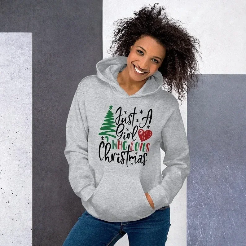 Merry Christmas Winter Women\'s Cotton Fleece Hoodies Reindeer Print Sweatshirt Festival Holiday Clothing High Quality Top