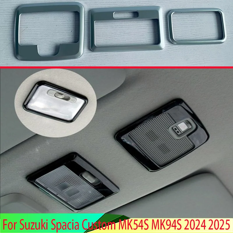 For Suzuki Spacia Custom MK54S MK94S 2024 2025 Car Accessories ABS Chrome Interior Lights Reading Lights Trim Cover