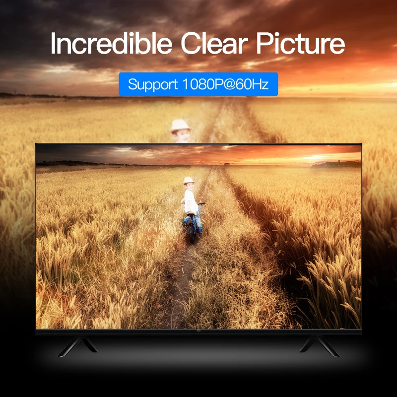 Vention Thunderbolt Mini DP to HDMI Cable Mini Displayport to HDMI Cable Computer TV Adapter for PC Macbook HDTV Projector 1080P