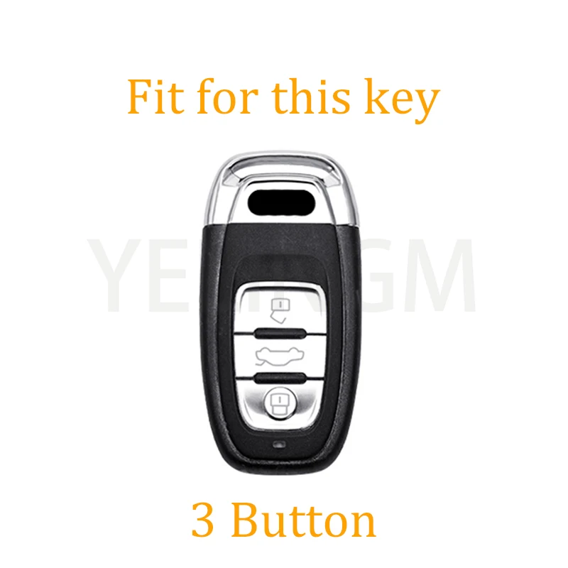 Quicksand Silver Car Remote Key Case Cover Shell For Audi Q8 RSQ8 A6 C8 S6 RS6 A7 S7 RS7 A3 8Y A8 D5 4N RS E-tron GT Q4 Q7 4M