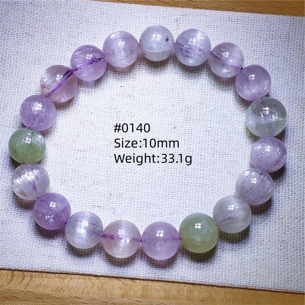 

Natural Purple Kunzite Bracelet Clear Round Beads Women Cat Eye Kunzite Fashion Bracelet Jewelry AAAAAA