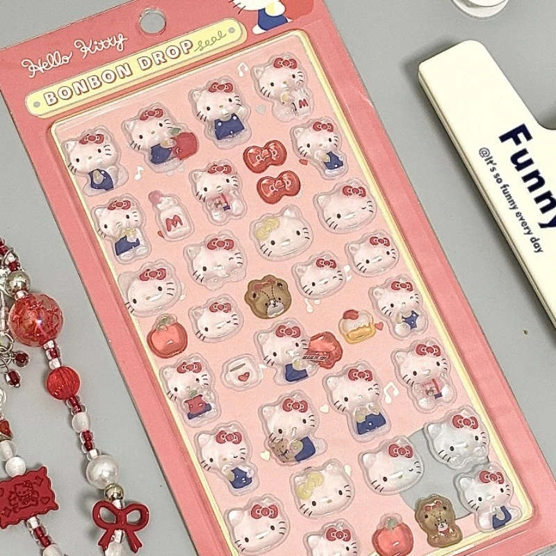 Милые Sanrio Hello Kitty DIY 3D рельефные декоративные наклейки модный мультфильм Kuromi Cinnamoroll чехол для телефона креативное украшение подарок