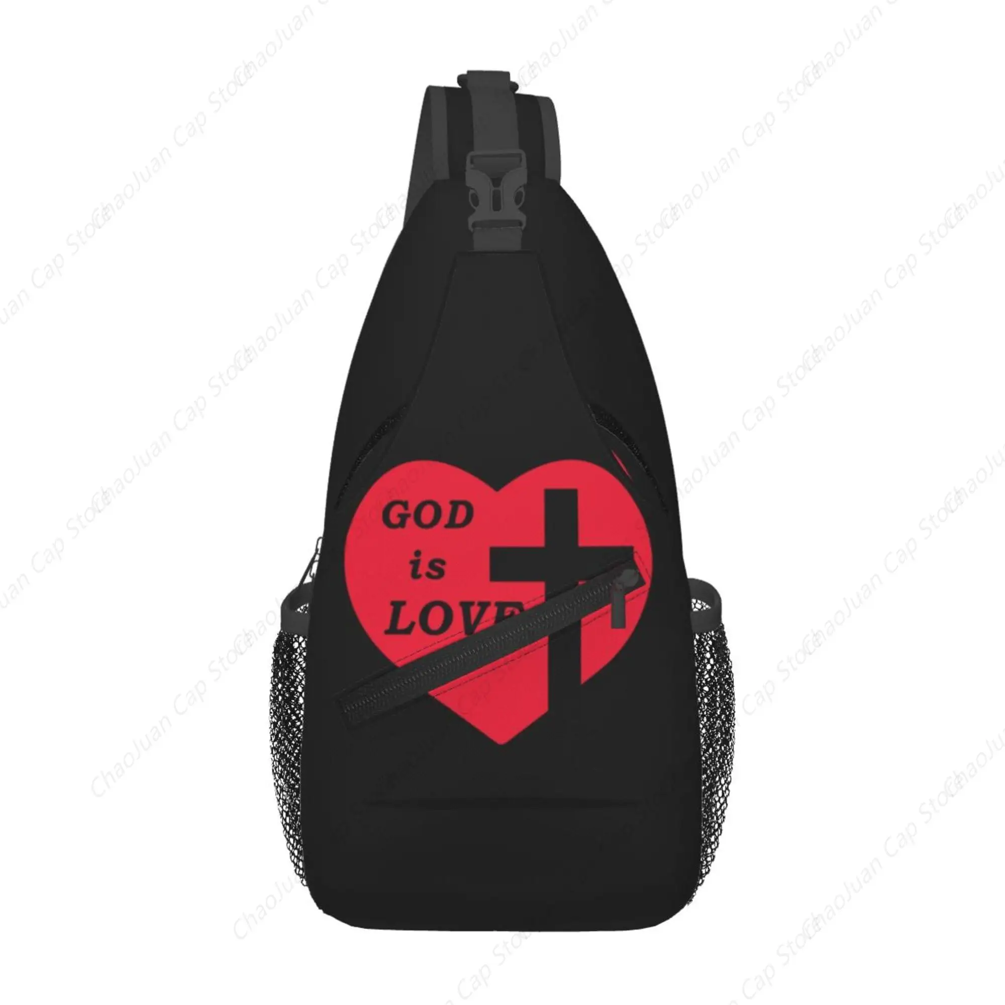 

God Is Love Sling Backpack Crossbody Bag, Chest Bag Daypack for Outdoors Hiking Traveling