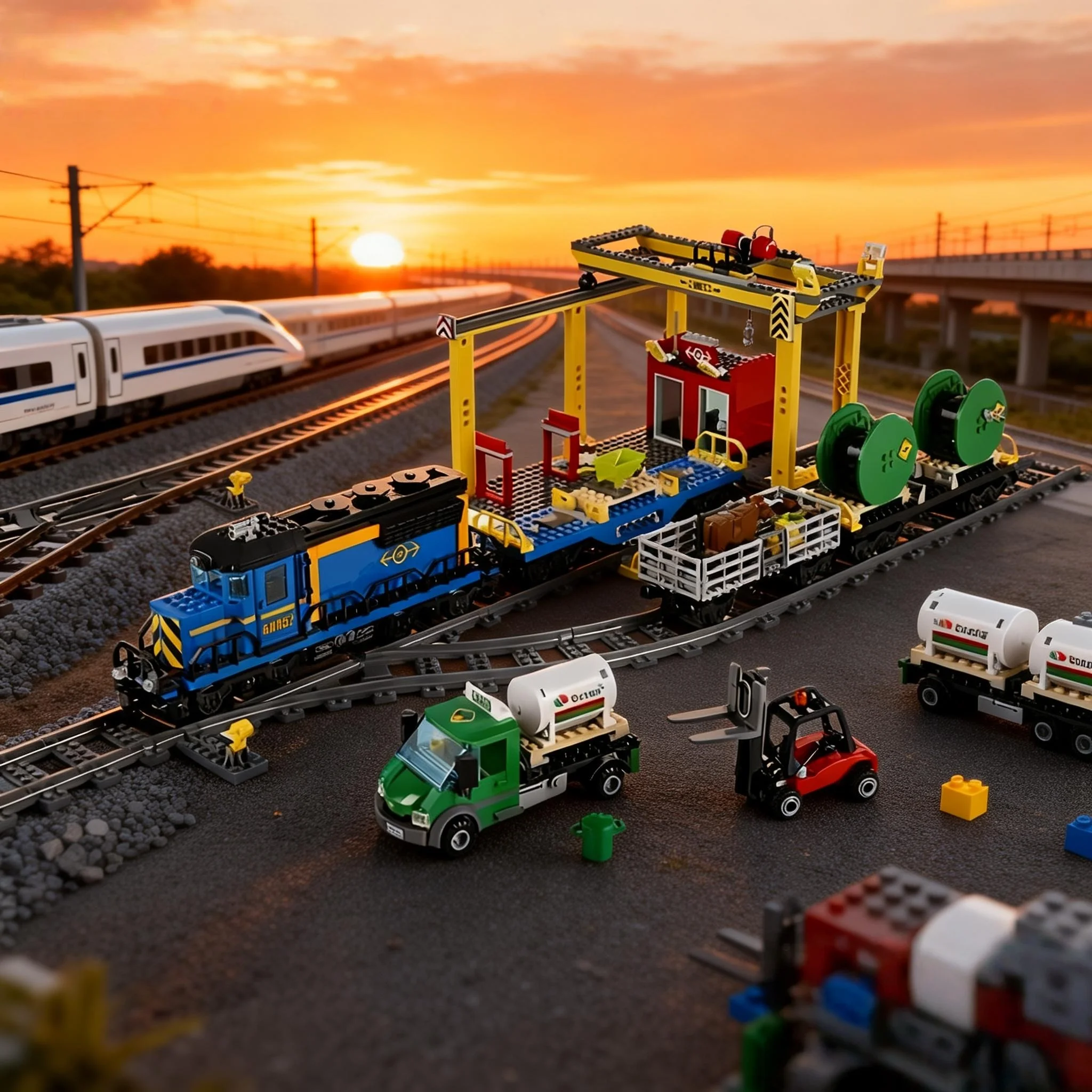 

2026 new MOC city remote control freight train modular assembly model home decoration building blocks boy holiday gift