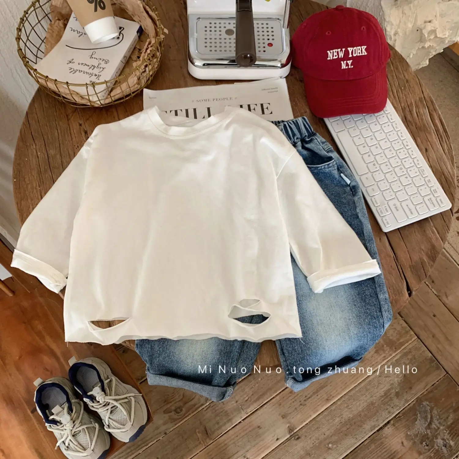 Spring Autumn Children's 2025 New Korean Style Baby Long Sleeve Inner Cotton Piercing T-shirt Handsome Boys' Bottom Shirt Thin