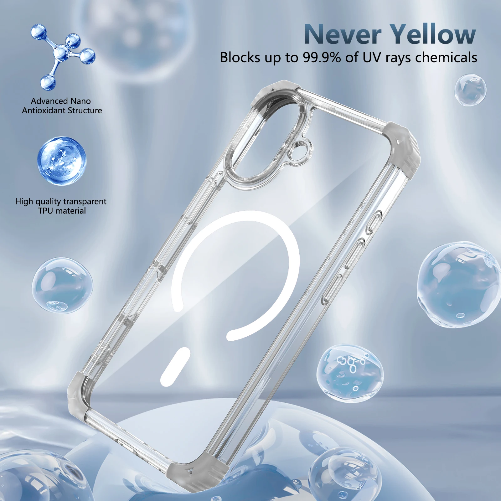 Casing Akrilik Anti-Kuning untuk Iphone 17 Pro Max 13 12 14 Plus 17 Air 15 16 Pro Iphone17 Iphone16 Aksesoris Pelindung Jatuh