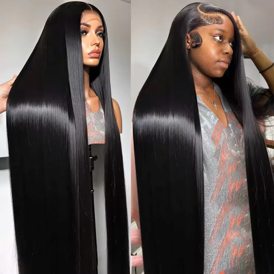 

Straight 13x6 HD Transparent Lace Frontal Wigs Glueless 30 40 Inch 13x4 Lace Front Human Hair Brazilian 5x5 Lace Closure Wigs
