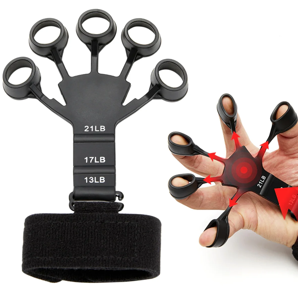 Silicone Gripster Grip Strengthener Finger Stretcher Hand Trainer Gym Fitness Training And Exercise Hand Strengthen