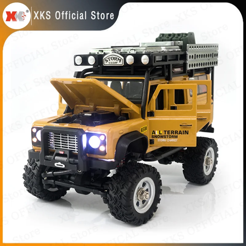 XKS SG2801 1/28 RC Car Metal Body Full Scale 2.4G Remote Control Brush 4WD LED Light Mini Climbing RC Truck Toy Gift for Kids