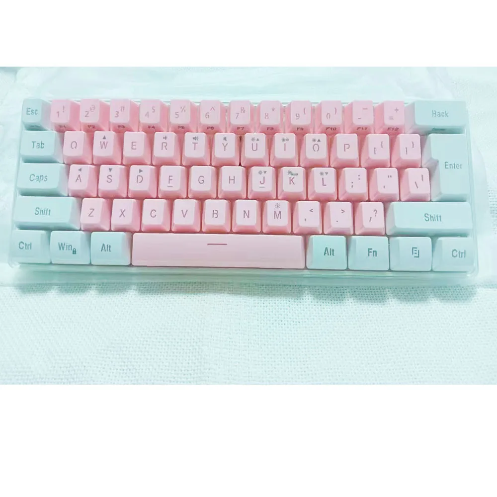 

Usb Backlit pink Keyboards 61 keys mini computer Keyboard gaming pc 60% Musical lady ergonomic office Wired portable key board