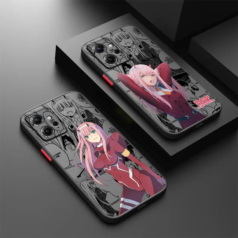 Z-Zero Two Anime Hiro DARLING Frosted Translucent For Redmi Note 13 12 12S 12T 11 11T 11E 10 10S 9 Pro Plus 5G Funda Phone Case