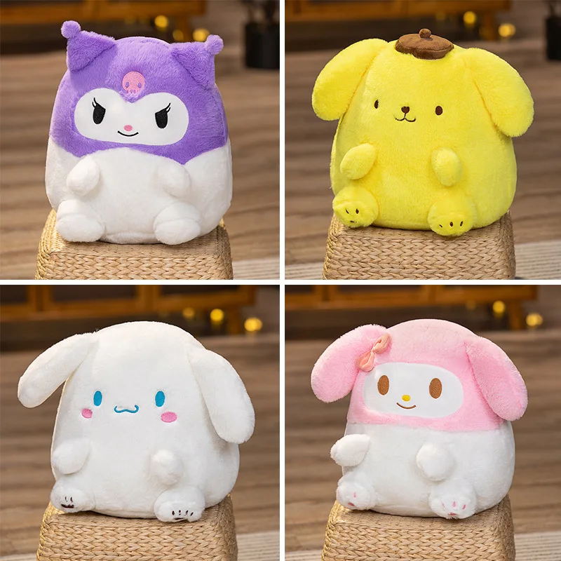 Anime Sanrio Turn Into Dumpling Cute Doll Kulomi Pudding Melody Cinnamon Dog Sofa Pillow Bed Ornaments Plush Toy Gift