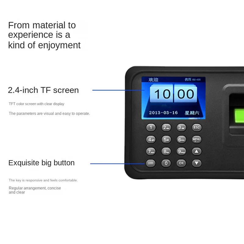 Fingerprint Attendance Machine Biometric Attendance System 1000 Fingerprint Capacity Support USB Driver Download EU Plug