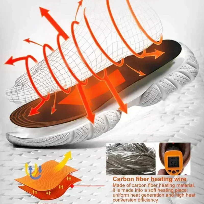 New Quality Winter Warm Insole for Feet Electrically Heated Shoe Sole USB Heating Shoe Insole Men Women Non Slip Shoe Pads 1Pair