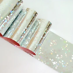 100cm Fashion Holographic Silver Nail Foil Laser Star Transfer Stickers Broken Glass DIY Nail Art Decal Manicure Tools
