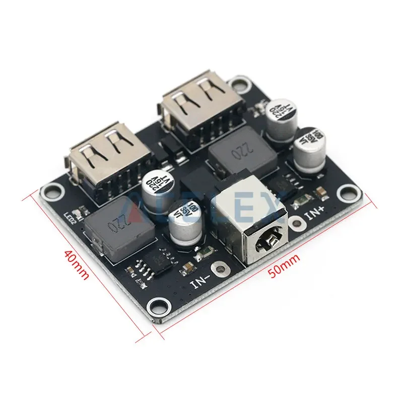 Dual 2 Double USB Fast Charger Buck Module Input 6V- 30V Single Port 24W Support QC2.0 QC3.0 QC 2.0 3.0 Car Vehicle Board