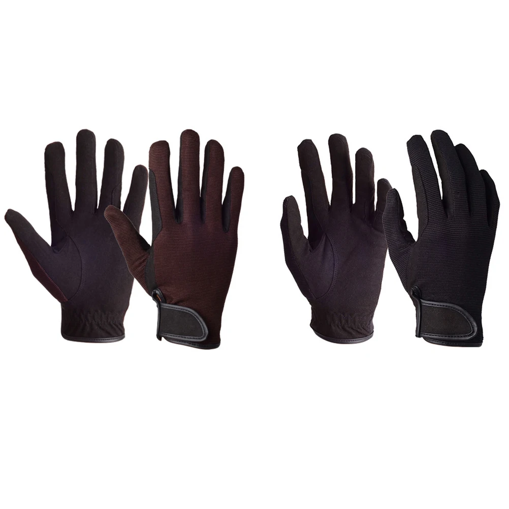 زوج واحد من قفازات ركوب الخيل للجنسين لتدريب الفروسية متينة ومريحة وخياطة للمعصم وقهوة قابلة للتعديل M #3