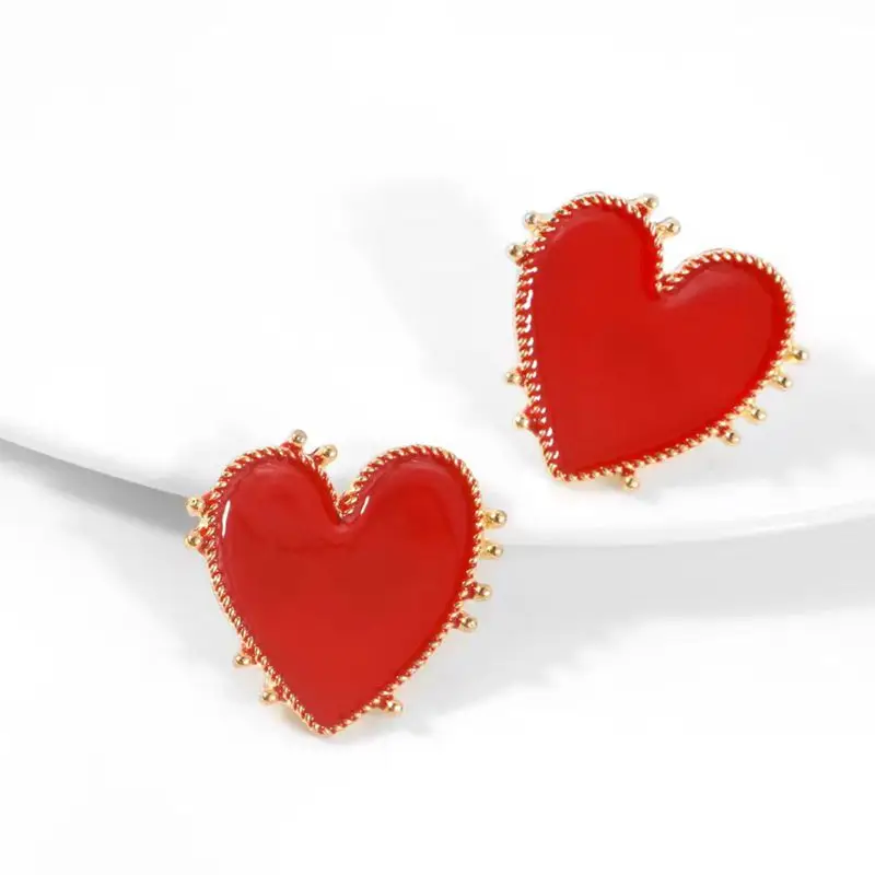 2024 New Fashion Exaggerated Red Love Earrings image 2