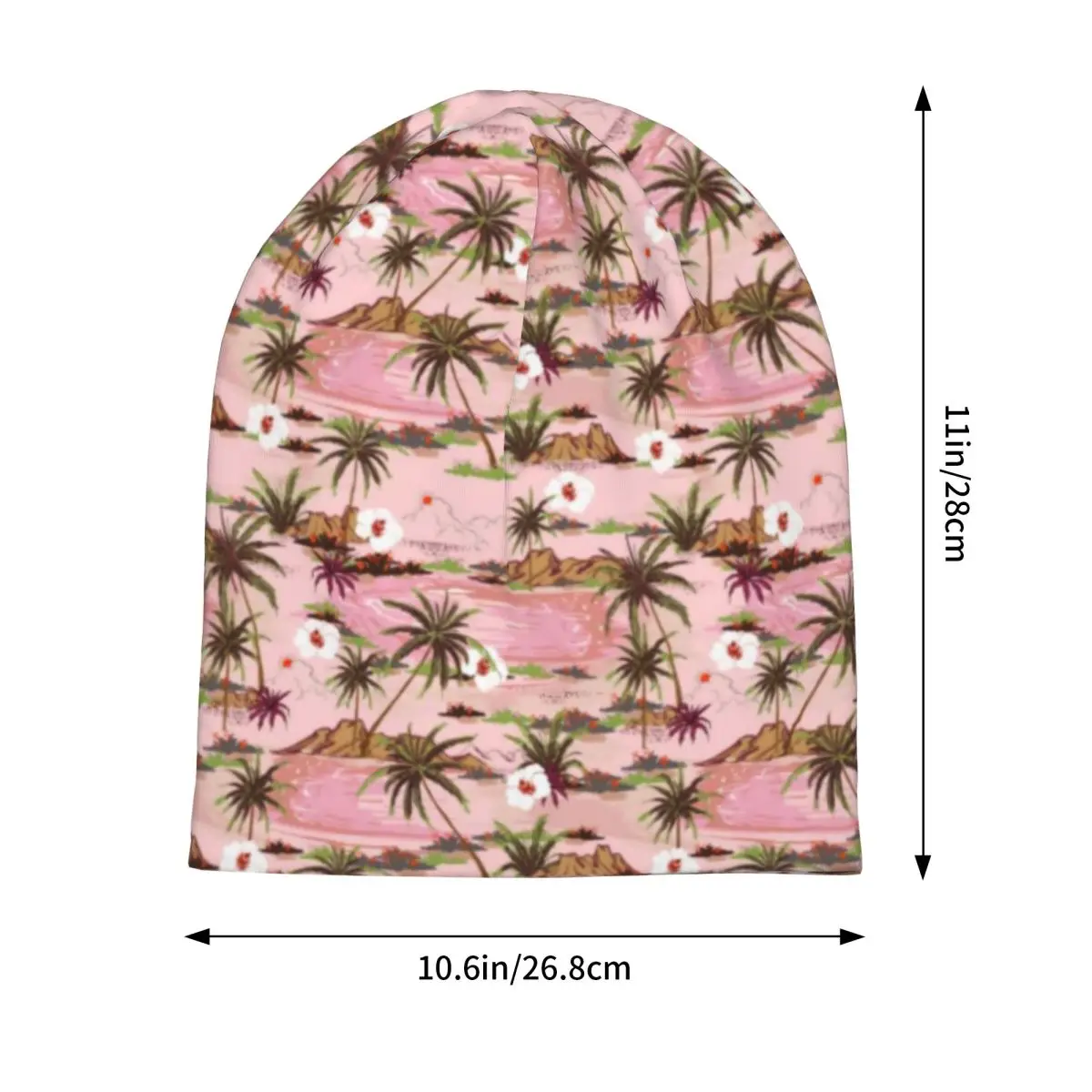 Tropical Palm Leaves Beanie Hats Hawaiian Flowers Knit Hat Kpop Warm Men Women Caps Spring Design Cool Bonnet Hats Gift