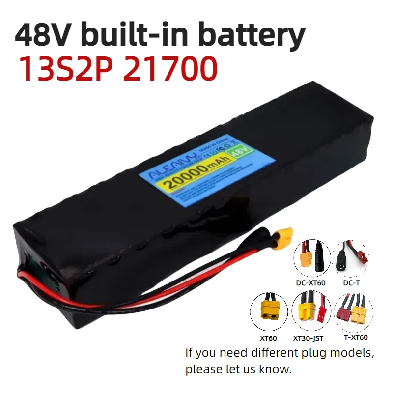 New 48V 10Ah Lithium BatteryPack 21700 13S2P 250-750W High-power with BMS for Electric Two Wheelers/motorcycle Spare Cell