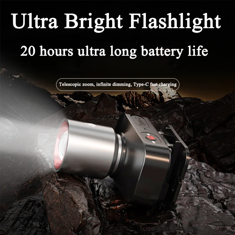 Strong Light Led Headlight Super Bright Zoom Flashlight USB Rechargeable Long Life Outdoor Fishing Light Flashlight Tools