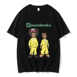 Funny Anime The Boondocks Huey and Riley T-shirt Fun Breaking Bad Walter White Jesse Pinkman Graphic T Shirts Male Casual Tees