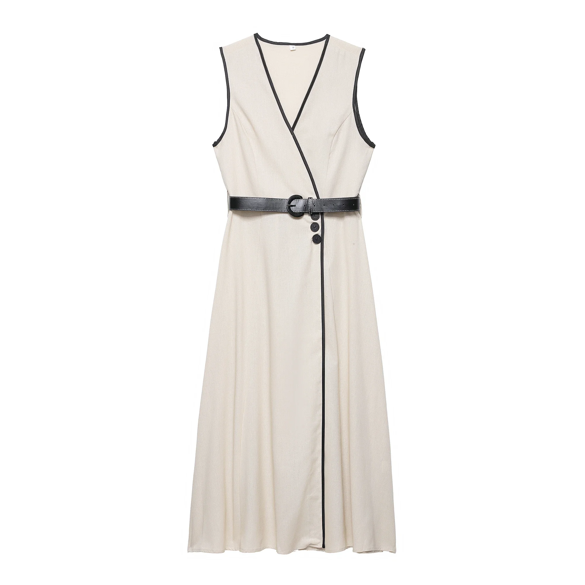 

Лоскутное платье миди с v-образным вырезом и поясом, женское элегантное вечернее платье без рукавов на бретелях, летние каникулы, шикарные пляжные платья