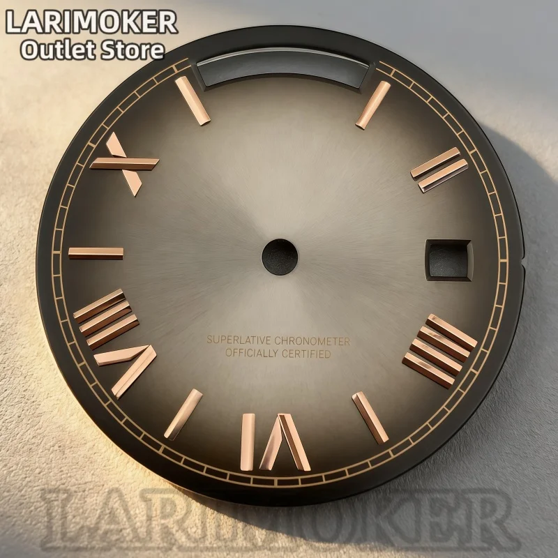 LARIMOKER 29mm Watch Dial Gradient Color Roman Numeral Gold Scale Date Window Fit Miyota 8285 Movement Watch Accessories