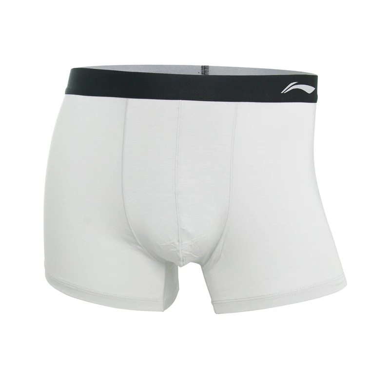 Li-Ning Men GYM Underwear Solid Color Breathable 94%Modal 6%Elastane Male Boxer Brief LiNing Sports Underpants Shorts AUAV005 image 5